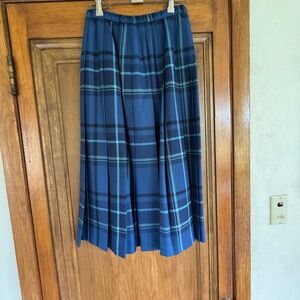 Pendleton Blue and Black Plaid Midi Skirt